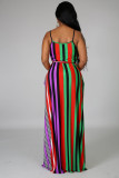 Red Chemical fiber blend Fashion adult Sexy Off The Shoulder Sleeveless Slip Swagger Ankle-Length backle