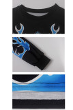 White O Neck Long Sleeve Letter Long Sleeve Tops