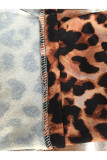 Leopard print Casual Patchwork Leopard Print Two Piece Suits pencil Long Sleeve 