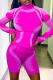 Rose Red Sportswear Striped Patchwork Half A Turtleneck Long Sleeve Two Pieces
