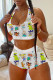 White Fashion Sexy adult Letter Patchwork Print Character Tie Dye Two Piece Suits pencil Sleeveless Two Pieces