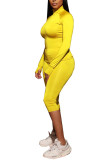 Red Fashion Active adult Ma'am Solid Two Piece Suits pencil Long Sleeve Two Pieces