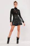 Black Sexy Fashion perspective Patchwork Solid Long Sleeve O Neck 