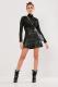 Black Sexy Fashion perspective Patchwork Solid Long Sleeve O Neck 