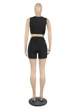 Multi-color Sexy Fashion Patchwork Print pencil Sleeveless Two-Piece Short Set