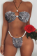 Black Sexy Patchwork Hot Drilling Pearl Swimwears