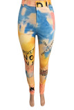 Blue Street Print Skinny Bottoms
