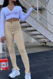 Black White Black Green Pink Apricot Orange purple Zipper Fly High Solid Zippered Boot Cut Pants Bottoms