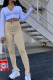 Apricot White Black Green Pink Apricot Orange purple Zipper Fly High Solid Zippered Boot Cut Pants Bottoms