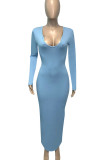 White Casual Solid Patchwork Asymmetrical Collar Straight Dresses