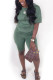 celadon Milk Silk Fashion Active Patchwork Solid Two Piece Suits Straight Short Sleeve Two Pieces