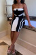 Black Fashion Sexy Patchwork Backless Strapless Sleeveless Dress