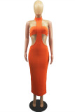 White Fashion Sexy Solid Hollowed Out Backless O Neck Sleeveless Two Pieces