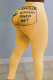 Yellow Elastic Fly Mid Print pencil Pants Bottoms