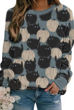 Yellow Fashion Casual Adult Print Pullovers O Neck Tops