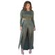 Army Green Elastic Fly Mid Hooded Out Split Skinny shorts Two-piece suit
