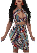As Show Sexy & Club HALTER Sleeveless Halter Sheath skirt Two Piece Clothes
