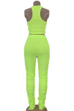 Black Active Solid pencil Sleeveless Two Pieces