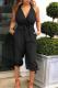 Black Fashion Sexy Solid Patchwork Sleeveless V Neck 