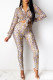 White Fashion Casual Print Without Belt Turndown Collar Long Sleeve Two Pieces