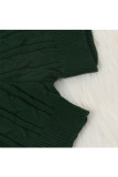 Green Wool Europe and America Solid Two Piece Suits pencil Long Sleeve Two-Piece Short Set