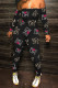 Rose Red Sexy Print Strapless Regular Jumpsuits