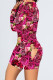 Red Casual Living Print Basic V Neck Regular Romper