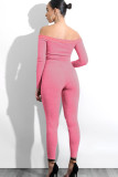 Light Gray Sexy Solid bandage Patchwork Long Sleeve V Neck Jumpsuits
