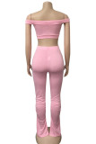 Red Fashion Sexy adult Ma'am Patchwork Solid Two Piece Suits pencil Short Sleeve Two Pieces