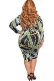 White Fashion Sexy adult Turndown Collar Print Zippered