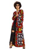 multicolor V Neck Slim fit Bandage Print Print Long Sleeve 