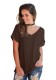 Brown Fashion Casual Regular V-Neck Short Solid Slim Tees & T-shirts