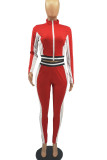 Khaki Fashion Solid Patchwork Zipper Collar Long Sleeve Two Pieces