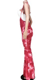 Black street Print Tie-dyed Sleeveless Slip Jumpsuits