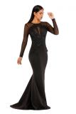 Wine Red Fashion adult Celebrities Cap Sleeve Long Sleeves O neck Mermaid Floor-Length Sequin Patch