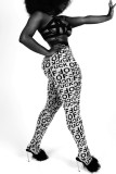 Red Fashion Casual Skinny Letter Print Trousers