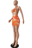 Pink Sexy Print Patchwork Swimwears