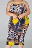 Decorative pattern Sexy Slip Print HOLLOWED OUT Hollow Out Plus Size