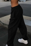 Black Casual Regular Bottoms