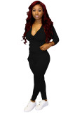 Army Green Fashion adult Active Casual Lightly cooked Zippered Two Piece Suits pencil Long Sleeve