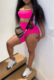 Blue Fashion Sexy Suspender Top And Shorts Two-piece Set