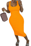 White Sexy Europe and America O Neck Solid Plus Size