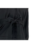White Turndown Collar Zippered Bandage Solid Pure Long Sleeve Coats & Cardigan