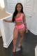 Pink Sexy Fashion Zippered Solid Two Piece Suits asymmetrical Slim fit crop top Skinny Sleevele