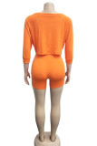 Pink Milk Silk Active Patchwork Solid asymmetrical Fluorescent pencil Half Sleeve Two Pieces