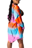 White Fashion Casual Adult Twilled Satin Print Turndown Collar Long Sleeve Shirt-Sleeve Long Two Pieces