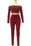 White Fashion Sexy Adult Solid Patchwork Bateau Neck Long Sleeve Regular Sleeve Short Two Pieces