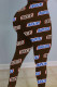 Coffee Elastic Fly Mid Print pencil Pants Bottoms