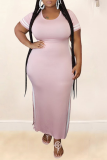 Army Green Fashion Casual O Neck Patchwork Plus Size