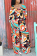Orange Sexy Print Patchwork Square Collar Straight Jumpsuits